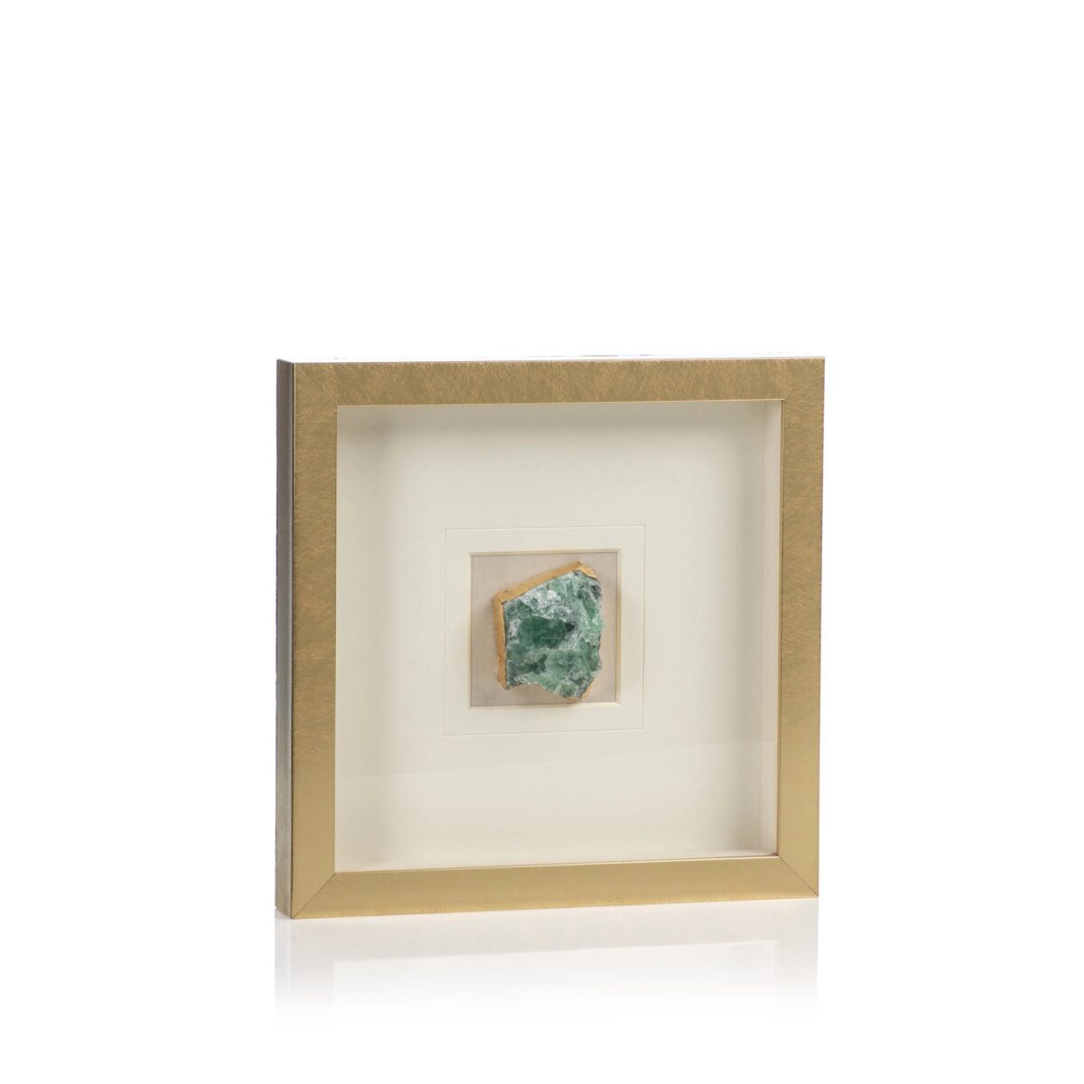 Gold Framed Emerald Crystal Wall Art
